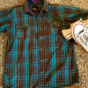 Micros boys snap front casual skate shirt